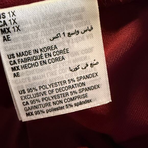 Alfani Burgundy Layered Chiffon Tunic Blouse, Plus Size 1X, NWT - Picture 7 of 7